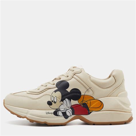 gucci off-white box logo rhyton sneakers|Gucci rhyton sneakers mickey mouse.